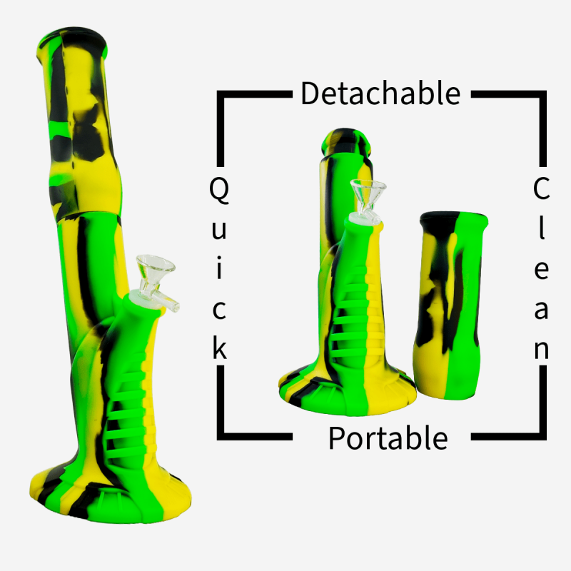 13 Inch Detachable Big Straight Silicone Water Pipe by Generic – distributed by Pipe420 – wholesale silicone smoking accessories distributor Los Angeles, CA