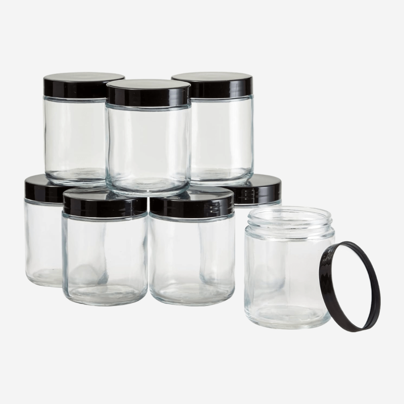 8 OZ GLASS JARS WITH LIDS