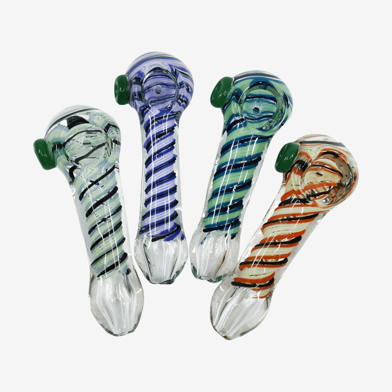 Durable 4.5" fumed swirl design hand pipe – Pipe King LLC Los Angeles Wholesale Accessories