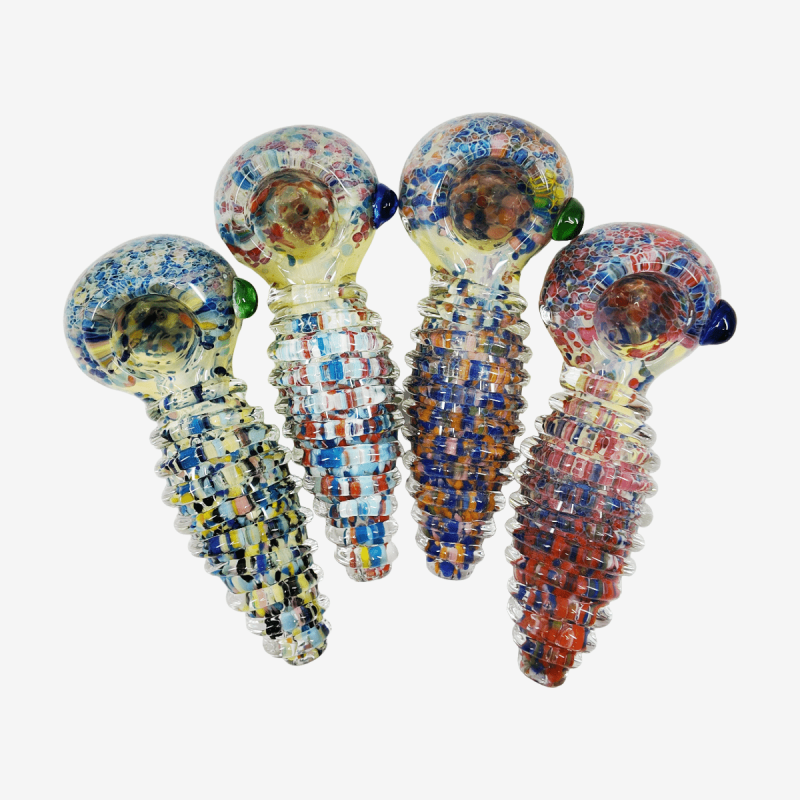 4 inch spiral ring color burst handpipe – Pipe King LLC LA Wholesale Smoke Shop and Accessories