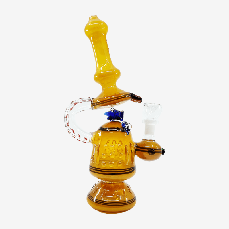 11 inch glass water pipe microscope caterpillar bong – Pipe King LLC LA Wholesale Smoke Shop and Accessories