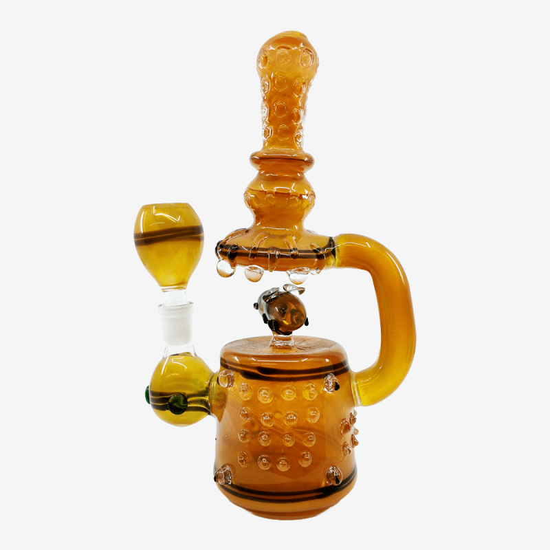 Handmade bee telescope water pipe, 11 inches and 460 grams – Pipe King LLC Los Angeles Wholesale Smoking Accessories