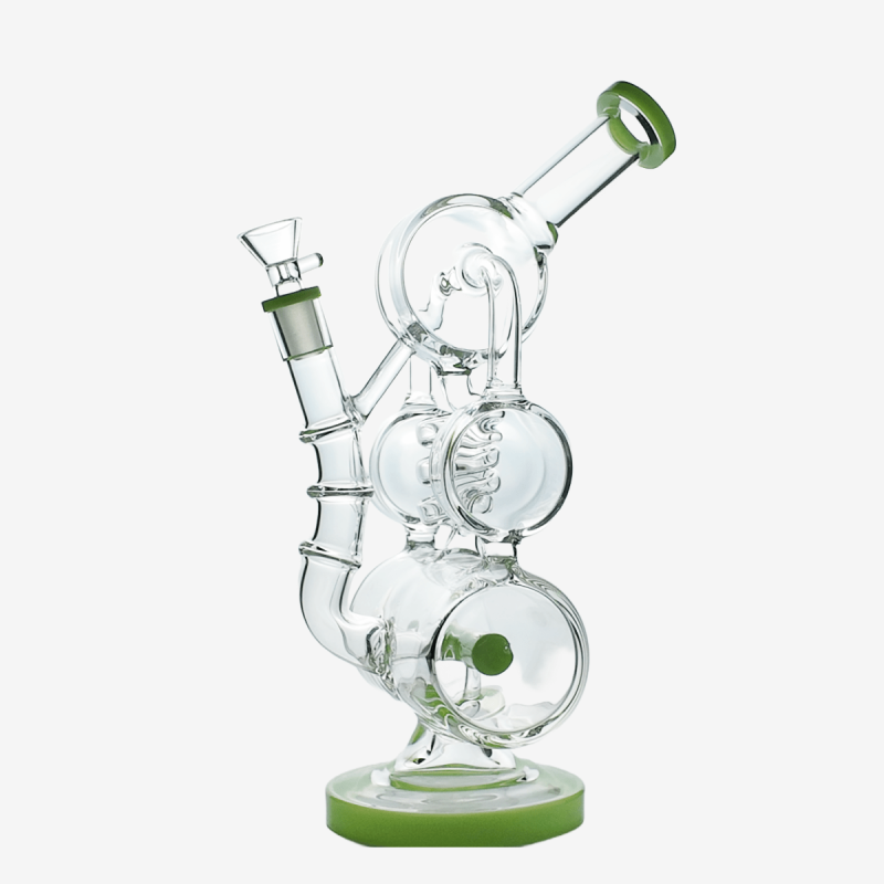 Premium 16 inch inline double tree perc bong – Pipe King LLC LA Wholesale Smoke Shop and Accessories