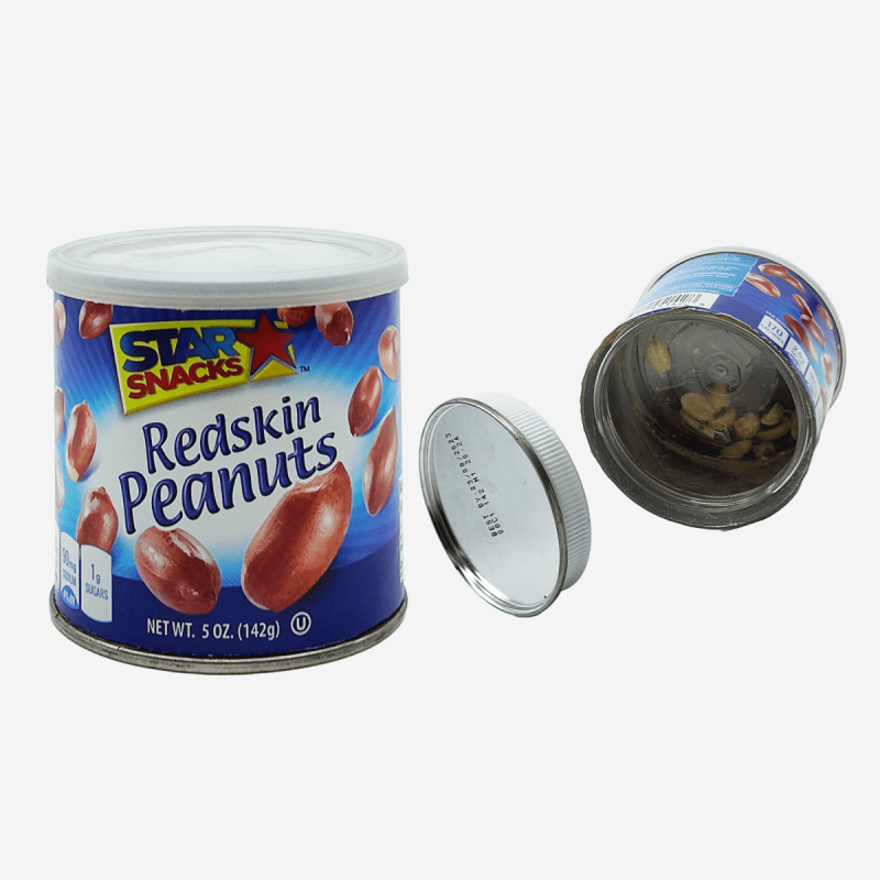 Peanuts Stash Container by Pipe420 – snack can–style diversion stash container designed for secure smoking accessory storage wholesale Los Angeles, CA – distributed by Pipe420