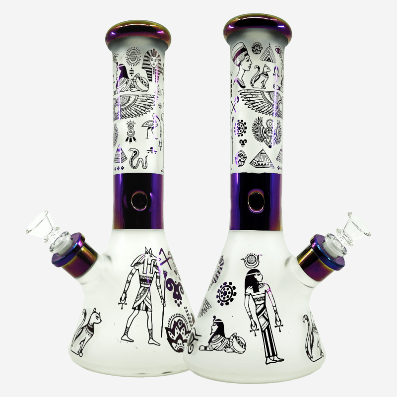 Wholesale 14 inch beaker with ancient Egyptian artwork – Pipe King LLC LA Wholesale Smoke Shop and Accessories
