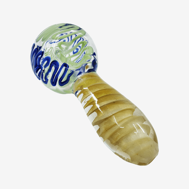 Stylish 550g spiral boro patterned heavy handpipe – Available at Pipe King LLC LA Wholesale Smoke Shop