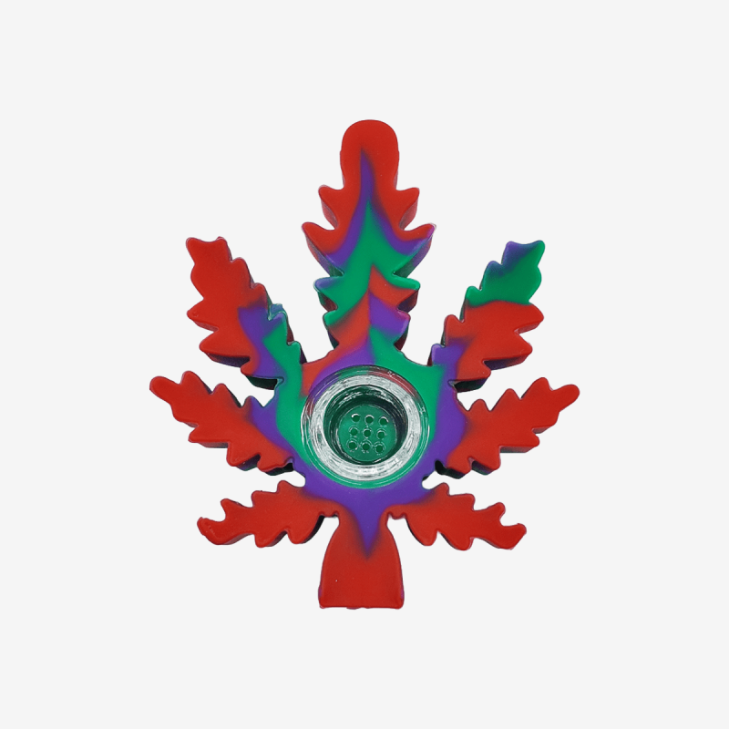 Durable silicone handpipe featuring cannabis leaf pattern – Pipe King LLC Los Angeles Wholesale Accessories