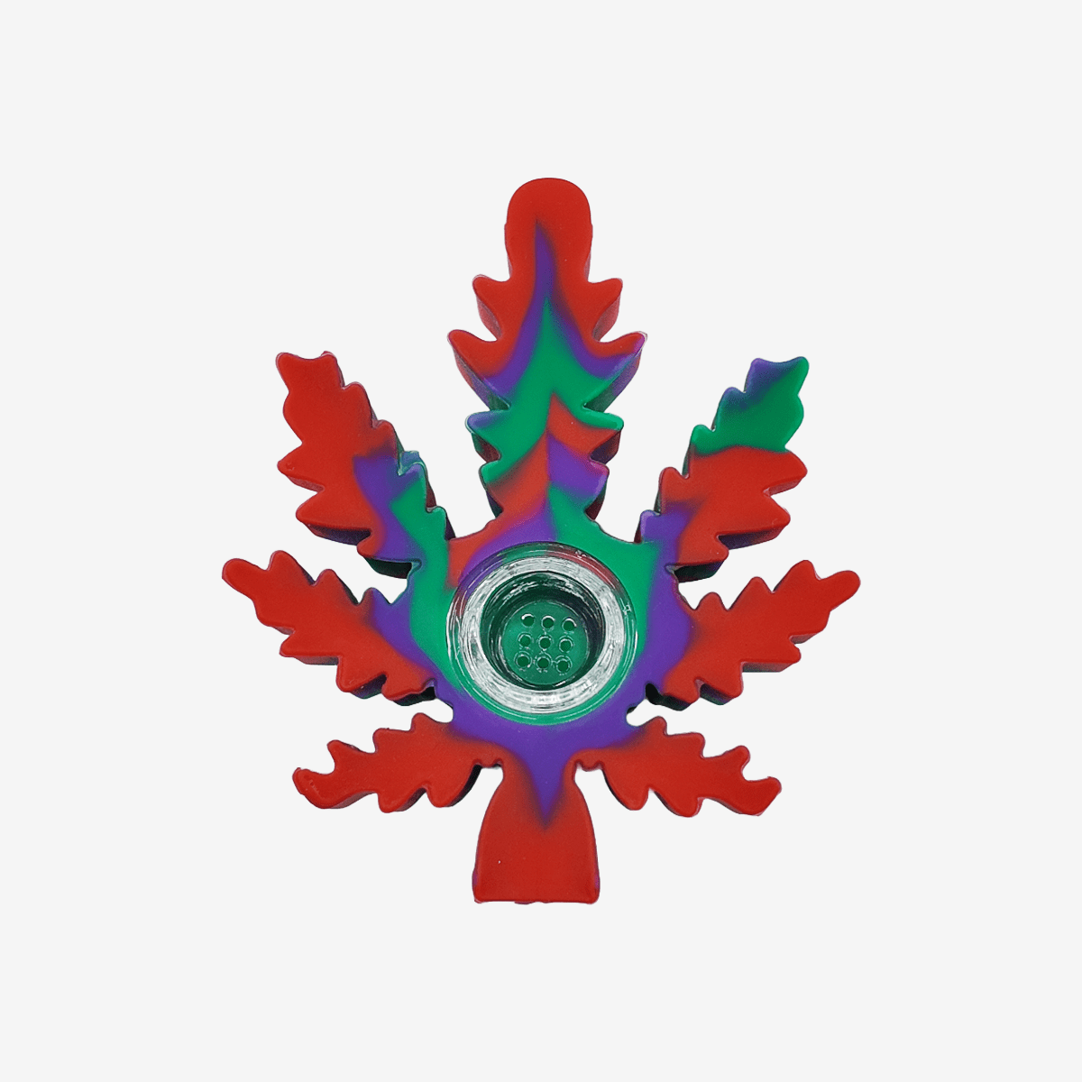 Untitled-2024-08-30T104131.345.png Durable silicone handpipe featuring cannabis leaf pattern – Pipe King LLC Los Angeles Wholesale Accessories