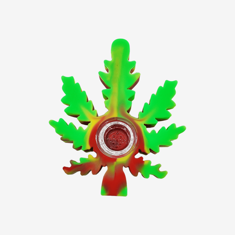 Compact silicone leaf-shaped handpipe for smokers – Available at Pipe King LLC LA Wholesale Smoke Shop
