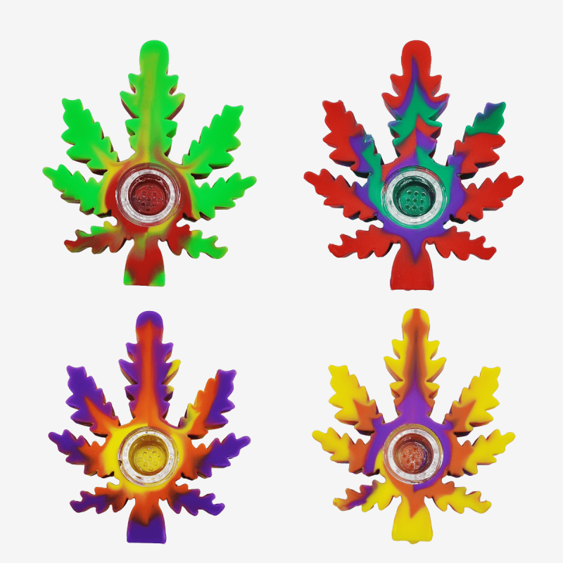 Silicone Leaf Hand Pipe by Pipe420 – leaf-shaped silicone hand pipe with vibrant colors and durable construction, available from wholesale silicone hand pipe distributor LA CA – distributed by Pipe420