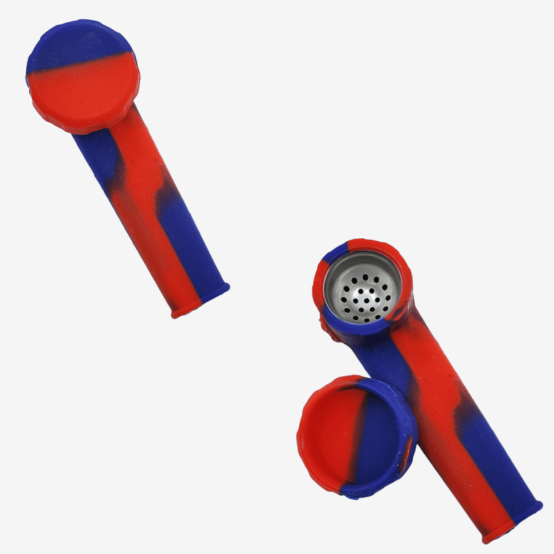 Compact multi-color silicone hand pipe with metal screen for smoking – Pipe King LLC LA Wholesale Smoke Shop and Accessories