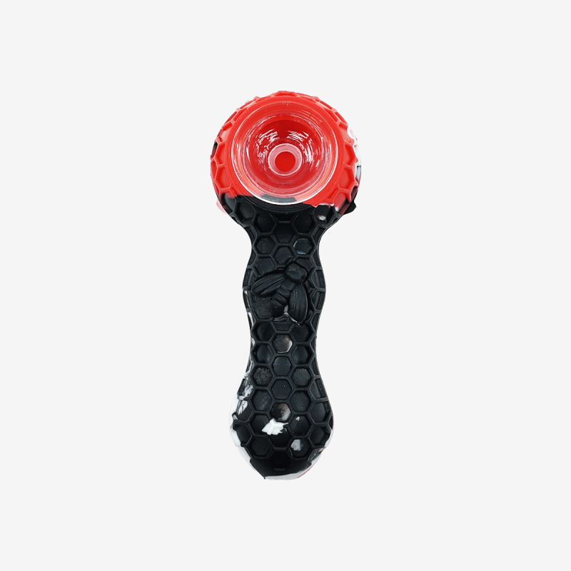 Stylish 4.5 inch honeycomb pattern silicone spoon pipe – Available at Pipe King LLC LA Wholesale Smoke Shop