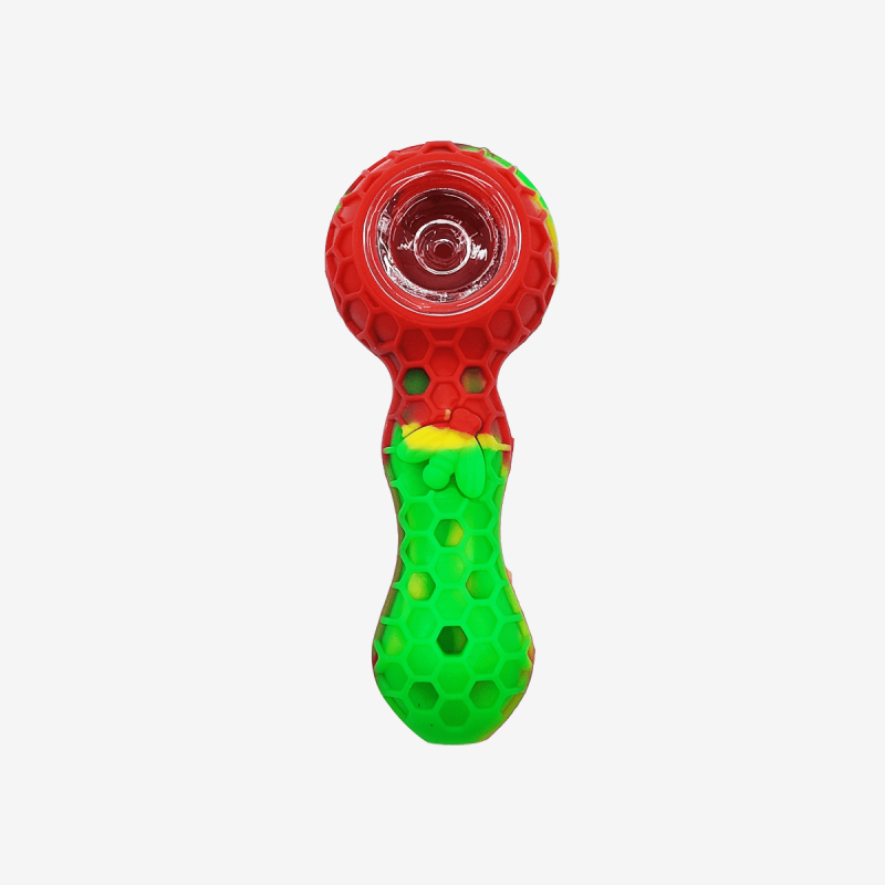 Durable 4.5" silicone honeycomb design spoon pipe – Pipe King LLC Los Angeles Wholesale Accessories