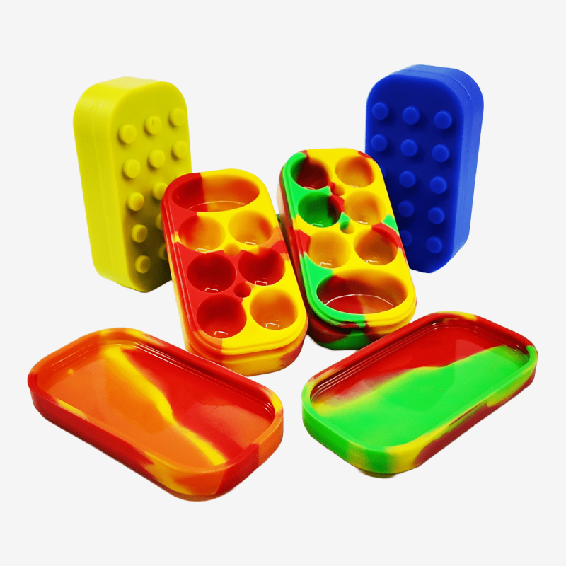 Colorful LEGOS-inspired silicone jars – 18pc pack – Pipe King LLC Los Angeles Wholesale Accessories