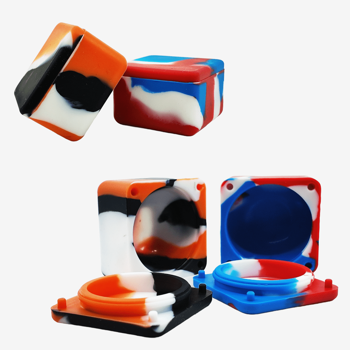 Untitled-2024-08-31T123917.618.png Large 37ml silicone cube containers in assorted colors – 20pc box – Pipe King LLC Los Angeles Wholesale Accessories