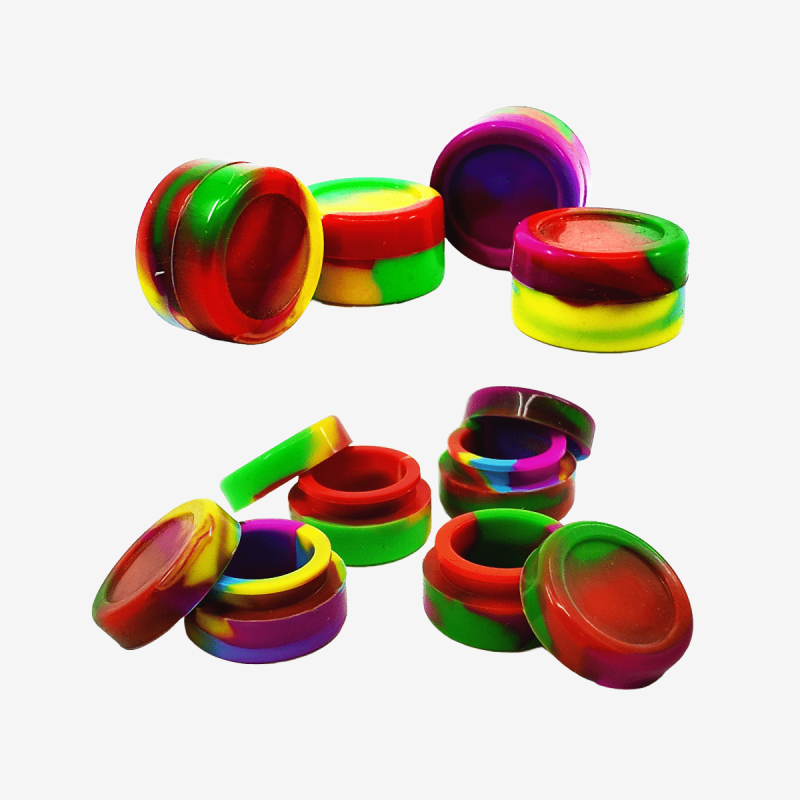 5ml multicolor silicone jar – 100 pieces per box – Pipe King LLC LA Wholesale Smoke Shop and Accessories