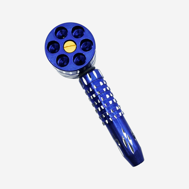 Wholesale revolver metal pipe and grinder for six-shooter smoking experience – Pipe King LLC LA Wholesale Smoke Shop and Accessories