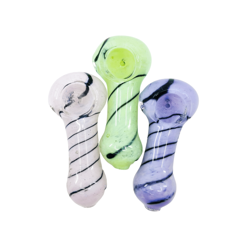 2.5 inch frit swirl peanut spoon pipe – Pipe King LLC LA Wholesale Smoke Shop and Accessories