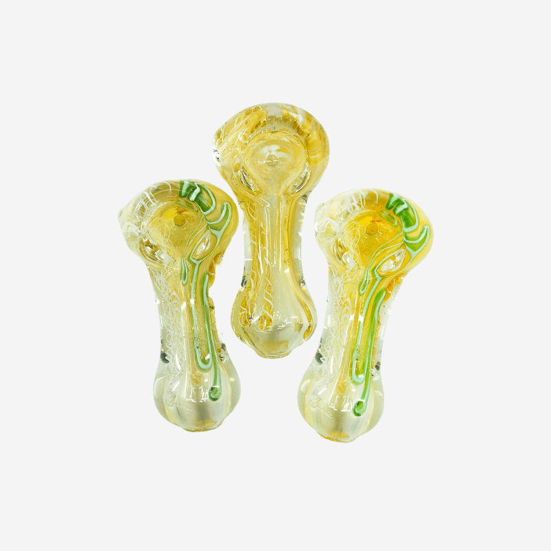 2.5 inch mini yellow fumed clear hand pipe – Pipe King LLC LA Wholesale Smoke Shop and Accessories