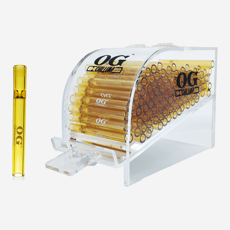 Wholesale 100 OG Chillum one-hitters with colorful 5 variant box – Available at Pipe King LLC LA Wholesale Smoke Shop