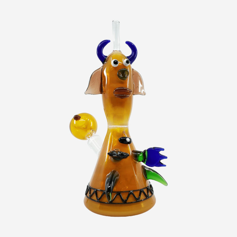 Unique devil horned design handcrafted glass waterpipe – Pipe King LLC Los Angeles Wholesale Smoking Accessories