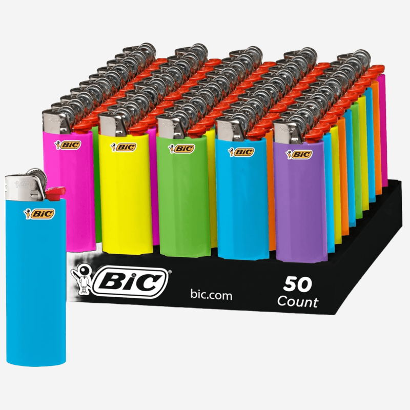 Bulk 50-count BIC classic pocket lighters for wholesale – Pipe King LLC Los Angeles Smoke Shop Supplies
