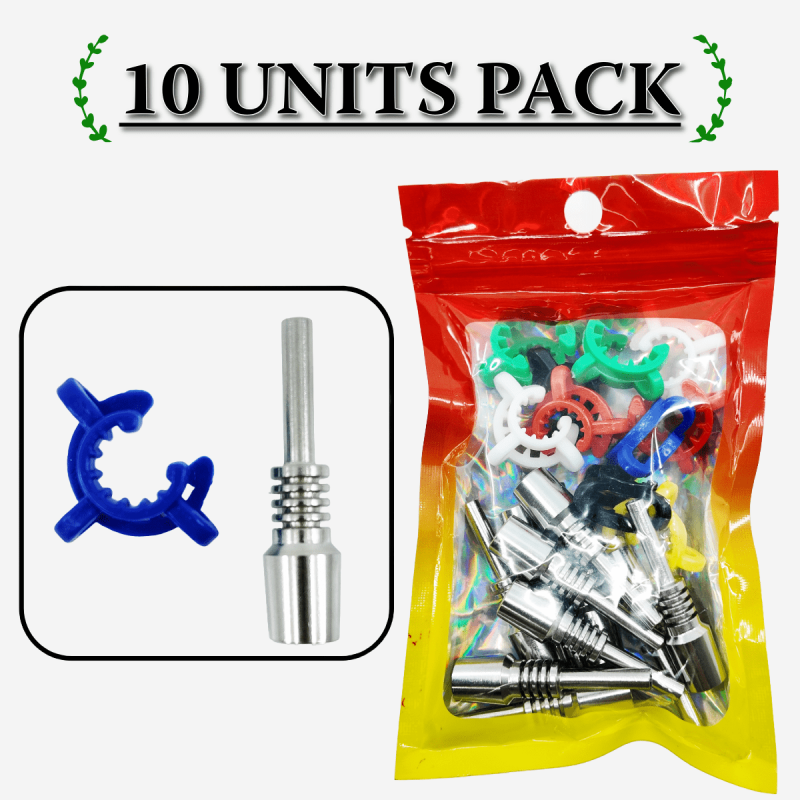10MM TITANIUM NAIL PACK WITH CLIPPERS [10 UNITS]