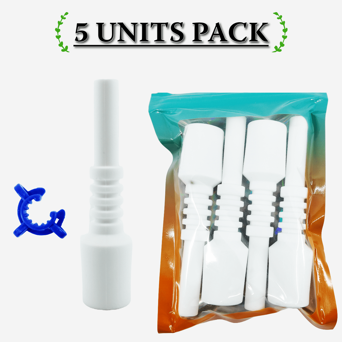 Untitled-2024-10-02T112403.790.png Five-pack 18mm ceramic nails with metal clippers – Available at Pipe King LLC LA Wholesale Smoke Shop