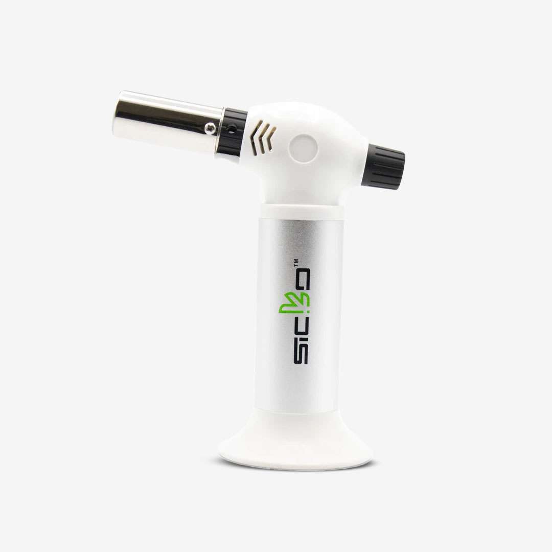 SKT-001 Butane Power Pro-Torch SKT-001 Butane Power Pro-Torch in Red, Blue, Silver, White, and Black – refillable wind-resistant torch lighter with adjustable flame, ideal for culinary, dabbing, and wholesale smoke shop supply.