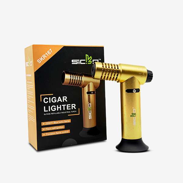 Sicko SKR-167 Torch Lighter – heavy-duty aluminum butane torch with 2500°F adjustable flame, ideal for culinary and industrial use