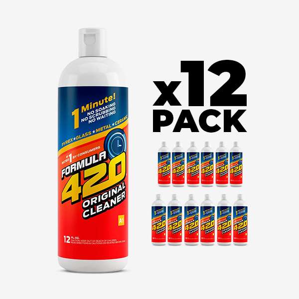 Formula 420 Cleaner Formula 420 Cleaner bottles in multiple sizes for glass, ceramic, quartz, and metal surfaces Wholesale Smoke Shop Pipe King LLC