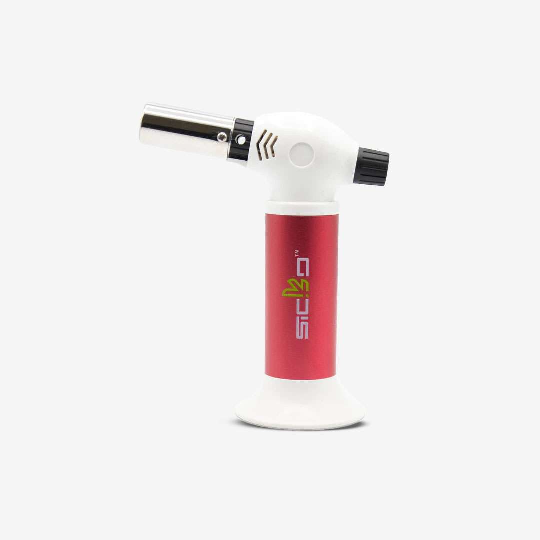 SKT-001 Butane Power Pro-Torch SKT-001 Butane Power Pro-Torch in Red, Blue, Silver, White, and Black – refillable wind-resistant torch lighter with adjustable flame, ideal for culinary, dabbing, and wholesale smoke shop supply.