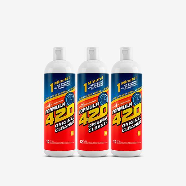 Formula 420 Cleaner Formula 420 Cleaner bottles in multiple sizes for glass, ceramic, quartz, and metal surfaces Wholesale Smoke Shop Pipe King LLC