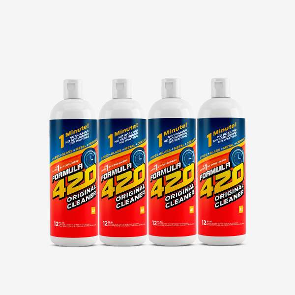 Formula 420 Cleaner Formula 420 Cleaner bottles in multiple sizes for glass, ceramic, quartz, and metal surfaces