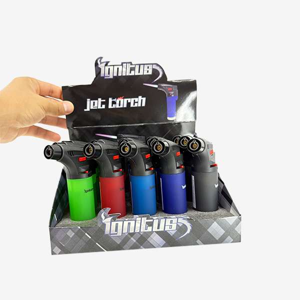 Ignitus Jet Torch Ignitus Jet Torch Lighter (SKU: IGN-002) – single flame butane torch with ergonomic grip, durable construction, and wind-resistant ignition.