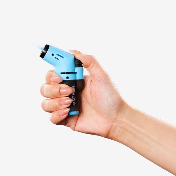 Alpha Mini Transparent – 5 Pack Alpha Mini Transparent Torch Lighter – 5 Pack of compact, refillable lighters with jet flame and transparent tank in Black, Red, Blue, Green, and White. Ideal for smoke shop wholesale.