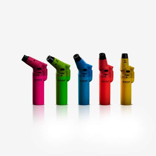 Alpha+ Neon Collection – 5 Pack Alpha+ Neon Torch Lighter 5-Pack – Refillable butane lighters with windproof flame, 8-position adjustable head, and safety lock. Ideal for wholesale and retail.