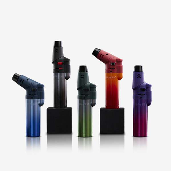 Alpha+ Gradient Collection – 5 Pack Alpha+ Gradient 5-Pack Refillable Torch Lighters – Windproof jet flame with 8-position adjustable head, gradient finish, and safety features. Ideal for wholesale.