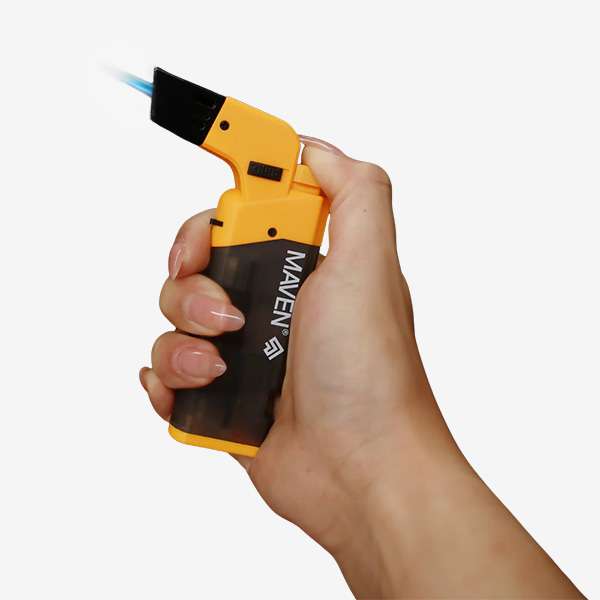 Maven Popper – 5 Pack Maven Popper Torch Lighter – 5 Pack of compact, windproof jet flame lighters in Black, Red, Blue, Green, and Orange. Ideal for smoke shop wholesale supply and portable use.