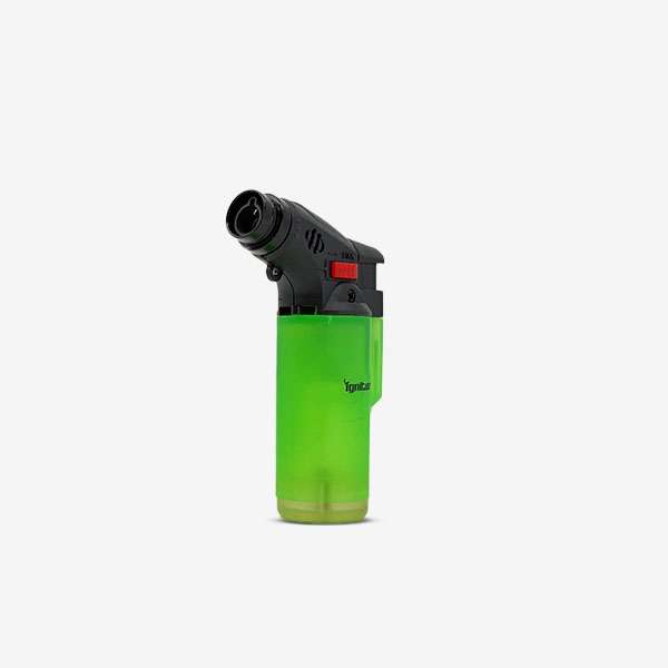 Ignitus Mini Jet Torch Ignitus Mini Jet Torch – Refillable pocket-size lighter with windproof flame, available in Green, Light Blue, Black, Blue, and Red for wholesale smoke shop supply.