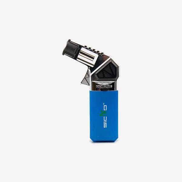 Sicko SKO-002 Torch Lighter – Windproof butane lighter with adjustable flame and ergonomic design, available in Black, Blue, Red, Grey, and Yellow. Great for personal use and wholesale.