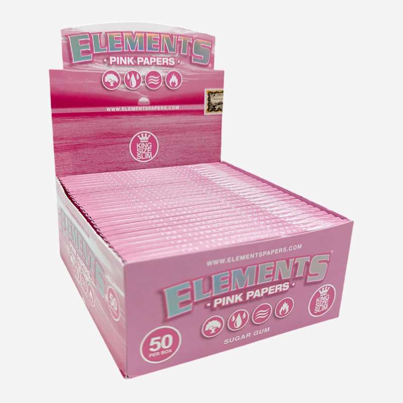 Elements Pink King Size Slim Rolling Papers