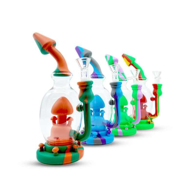 8" Hybrid Silicone-Glass Mushroom Dab Rig