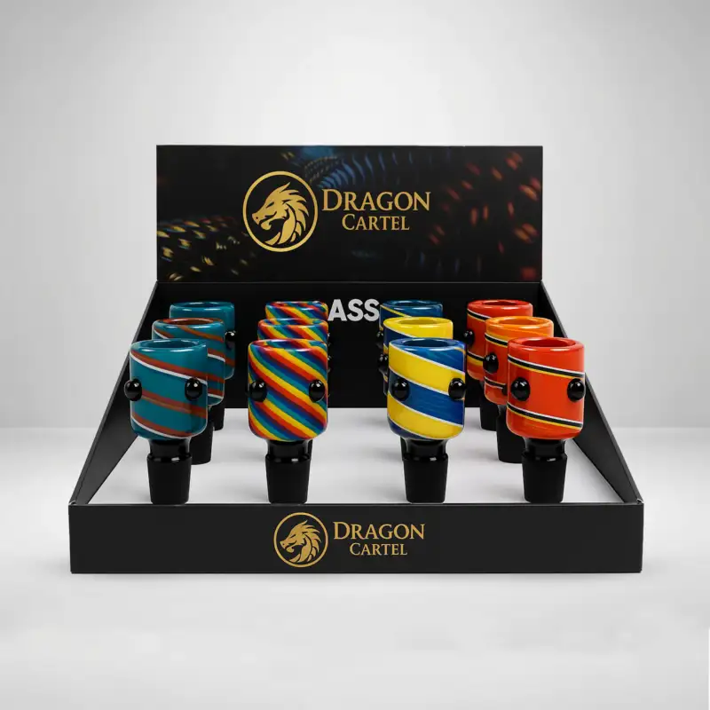 Striped Cylinder Glass Bowl