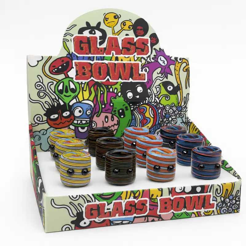 Striped Square Glass Bowl