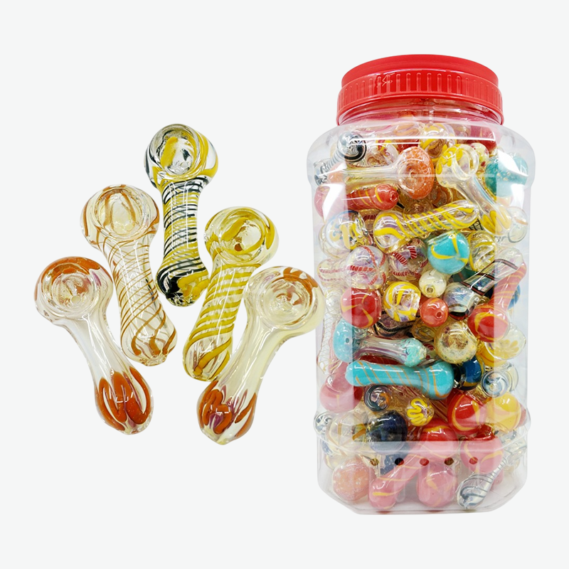 2.5" Feather Flame Stripe Mini Handpipe