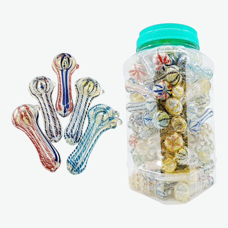 3" Dual-Twist Spiral Marble Mini Handpipe