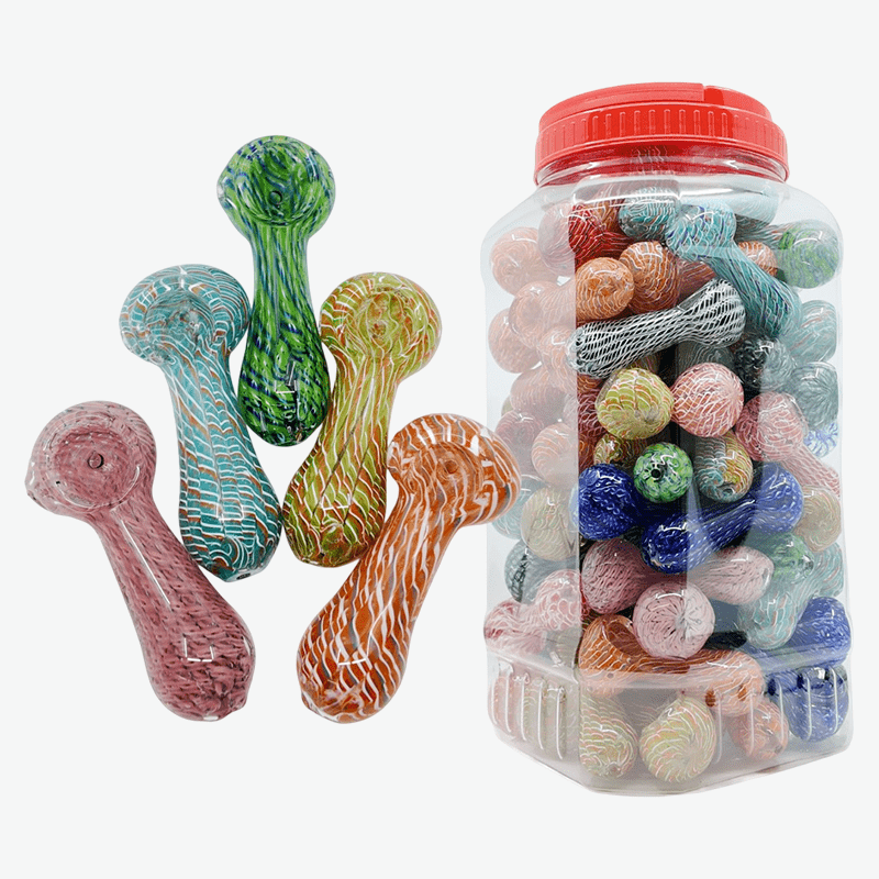 3" Thick Ribbon-Weave Color Mini Handpipe