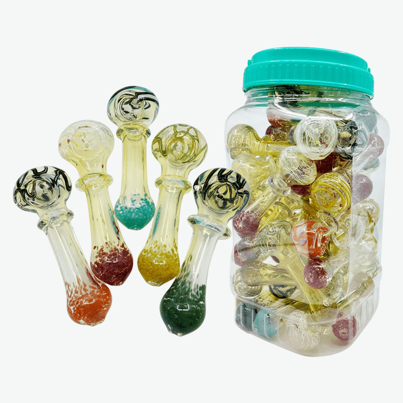 4" Fumed Color-Fade Dot-Base Glass Handpipe